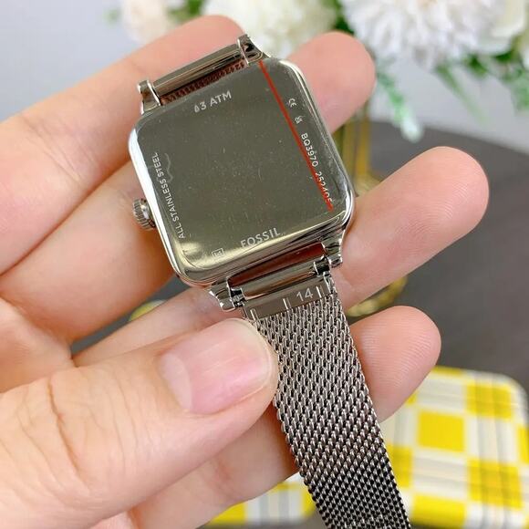 NWT Fossil BQ3970 Women's Colleen Three-Hand Silver Stainless Steel Mesh Watch - Picture 3 of 8